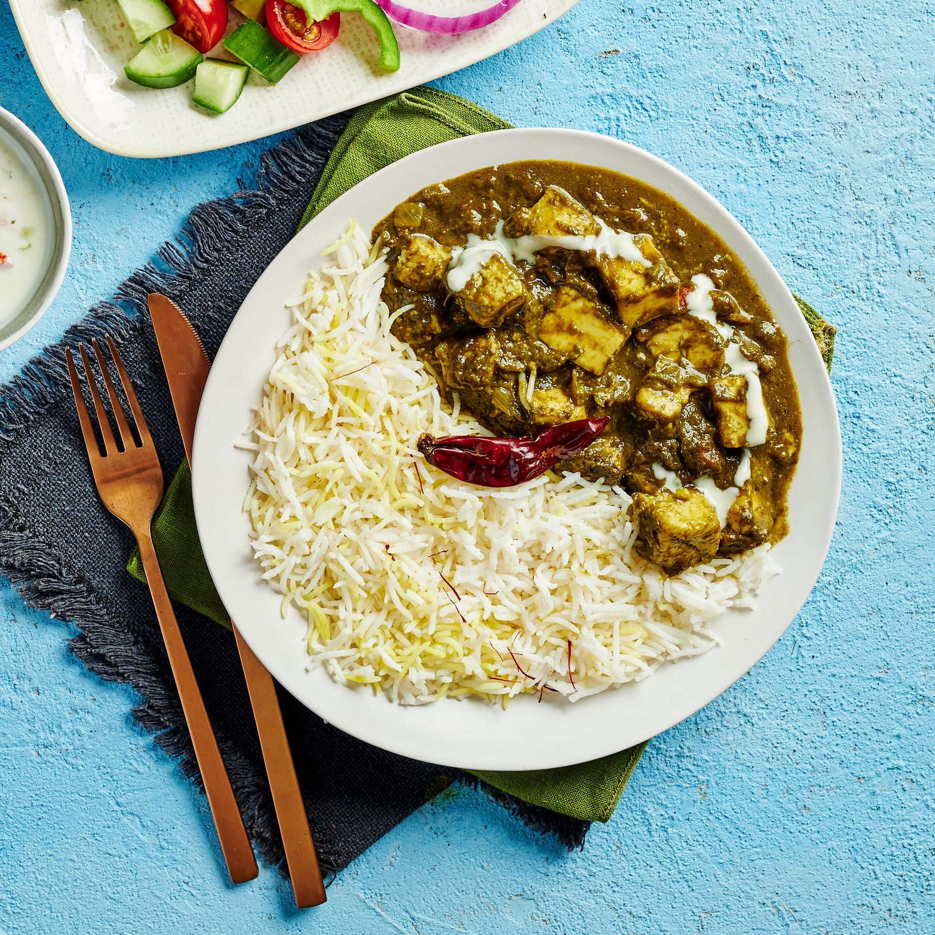 Palak Paneer with Saffron Rice