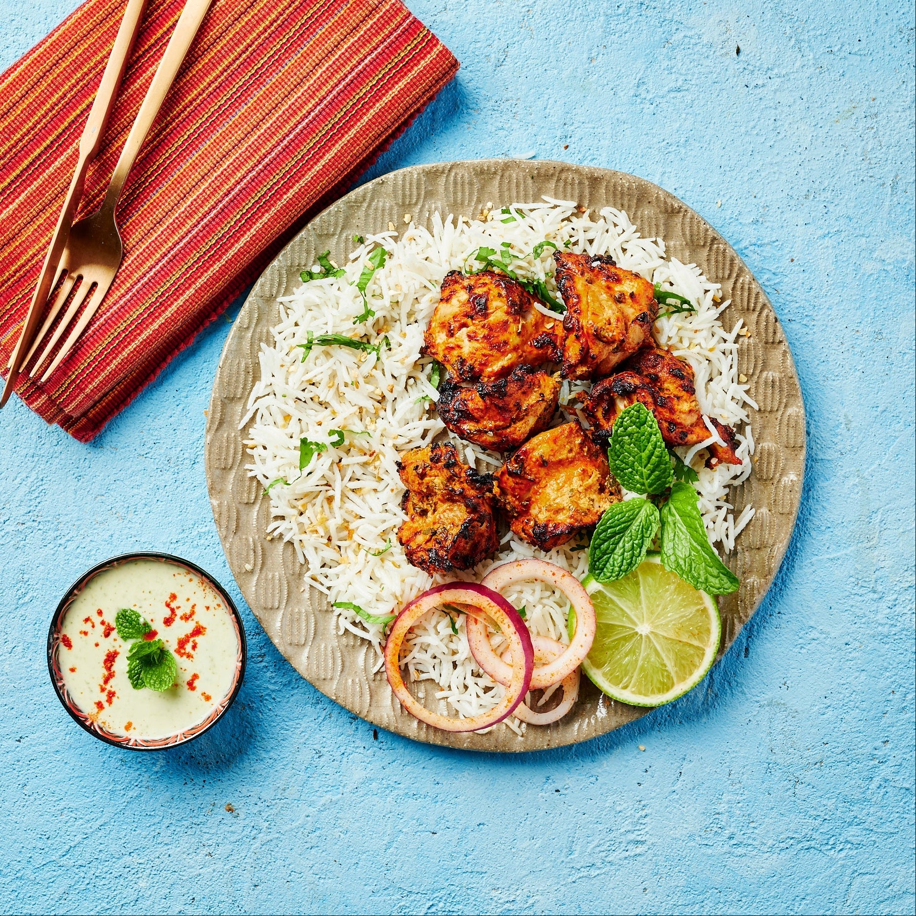 Chicken Tikka with Butter Garlic Rice